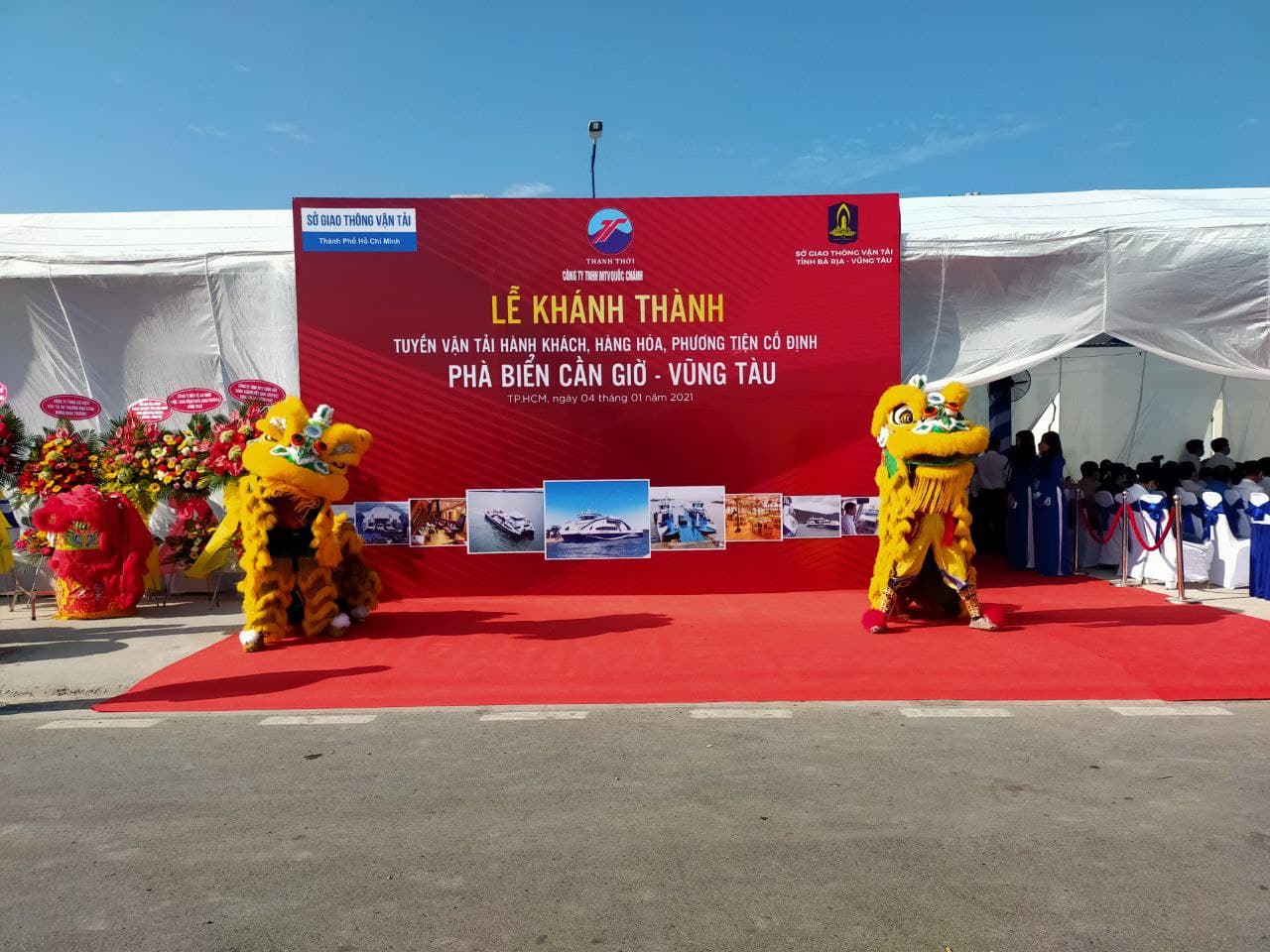 Backdrop lễ khánh thành phà biển Cần Giờ- Vũng Tàu Backdrop lễ khánh thành phà biển Cần Giờ- Vũng Tàu