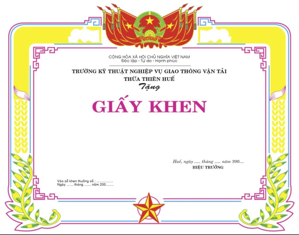 In Giấy Khen